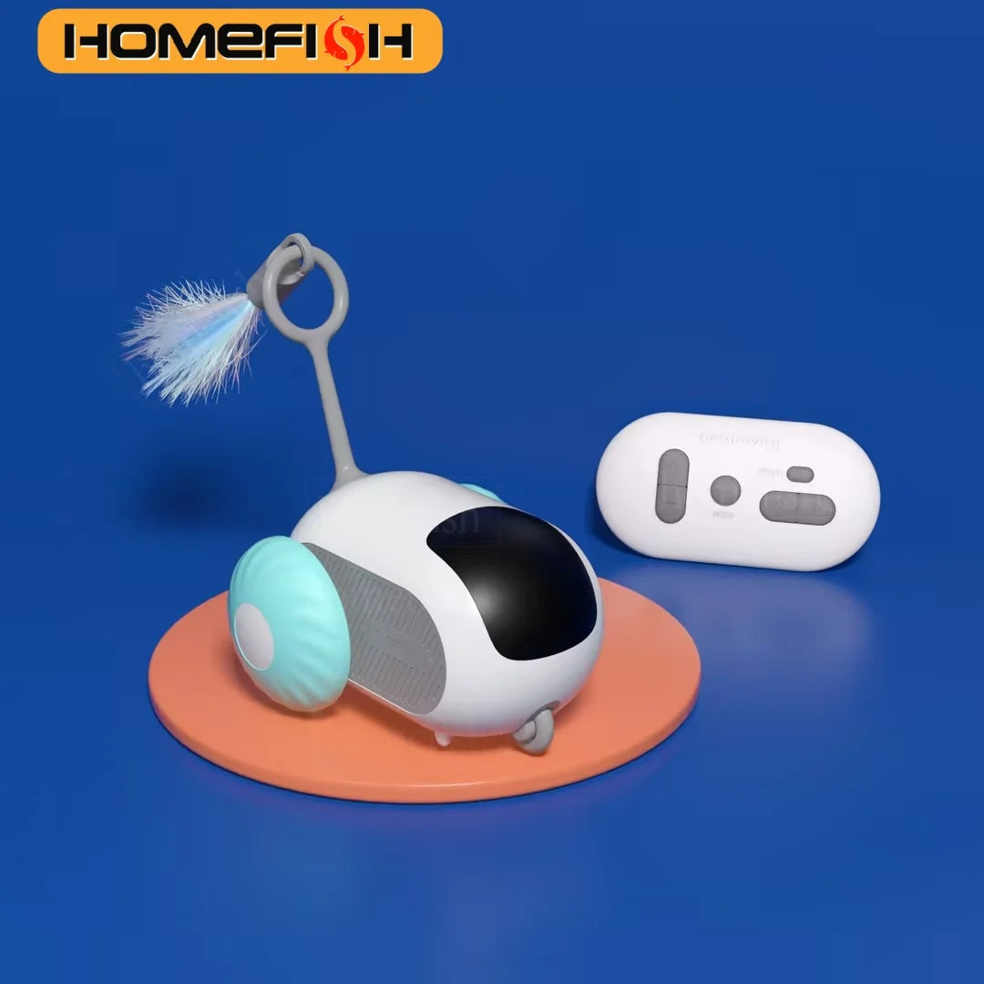 Smart Cat Car 2 Modes Automatic Moving Remote Controlled Car for Cats Dogs Interactive Playing Kitten Training Pet Supplies