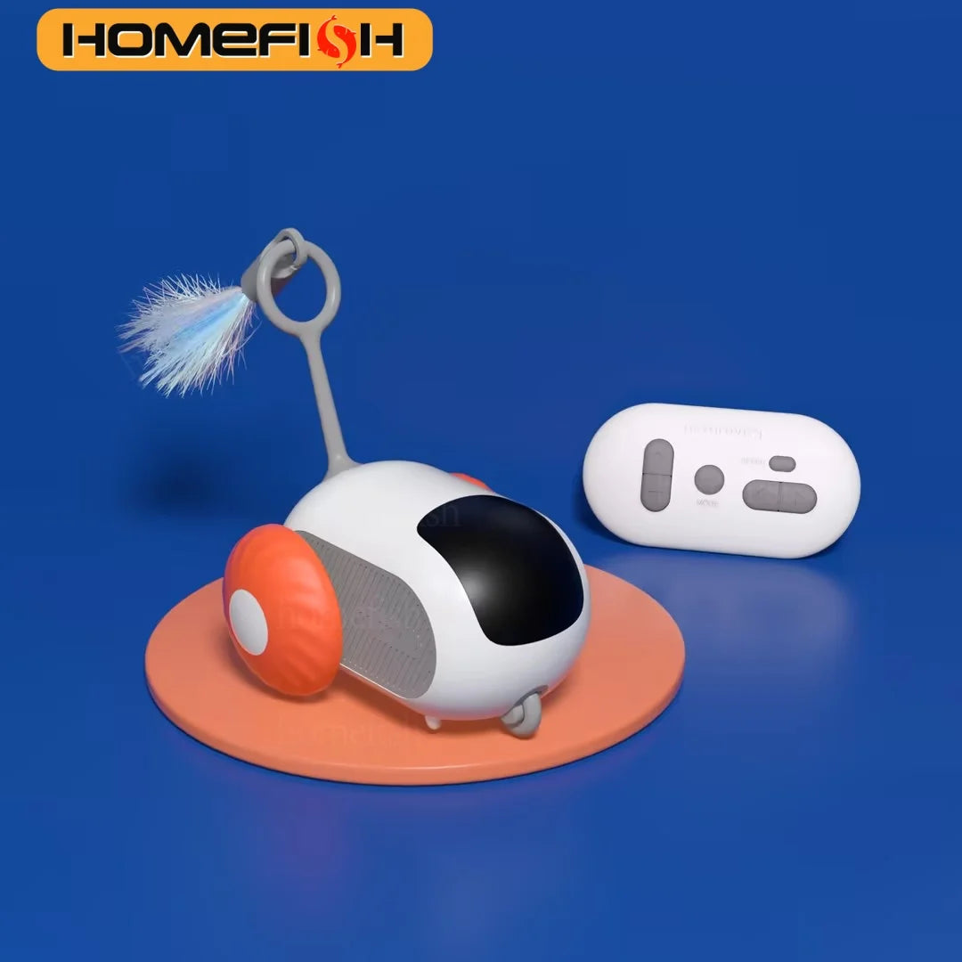 Smart Cat Car 2 Modes Automatic Moving Remote Controlled Car for Cats Dogs Interactive Playing Kitten Training Pet Supplies