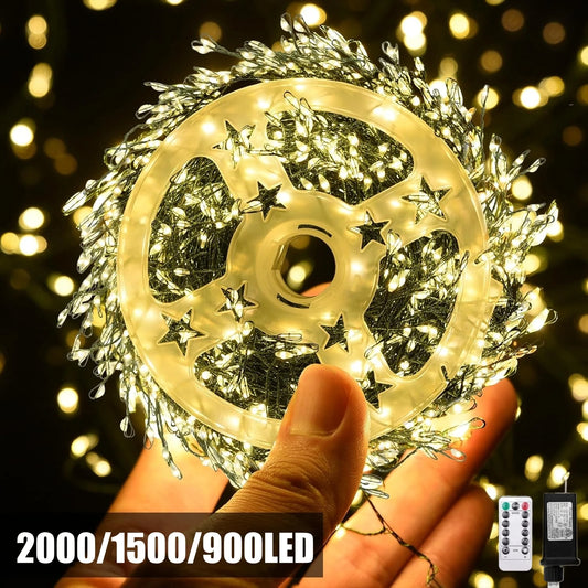 LED Fairy String Lights with Remote 2000 LED – Indoor Outdoor – Christmas & Wedding Decoration